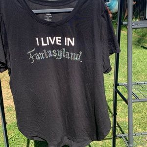 Bedazzled I LIVE IN FANTASYLAND Disney Tee size 2